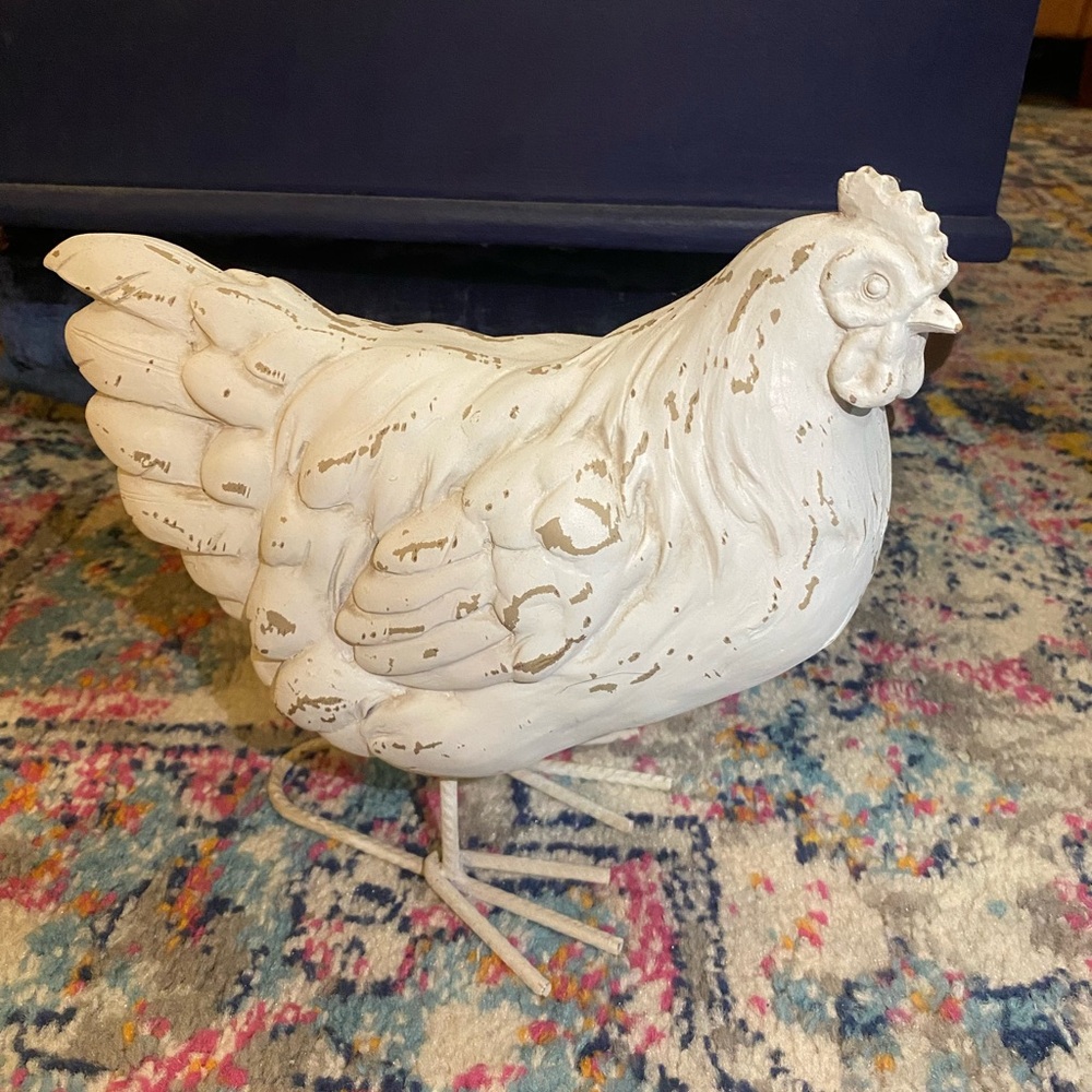 White Decorative Chicken Figurine